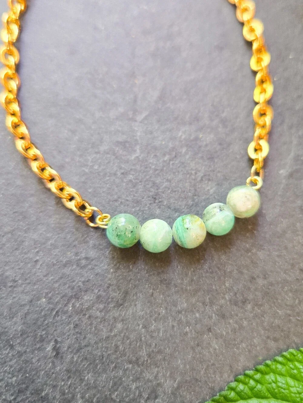 NWT Artisan-Made Azurite Jade 24k Gold-Plated Bracelet